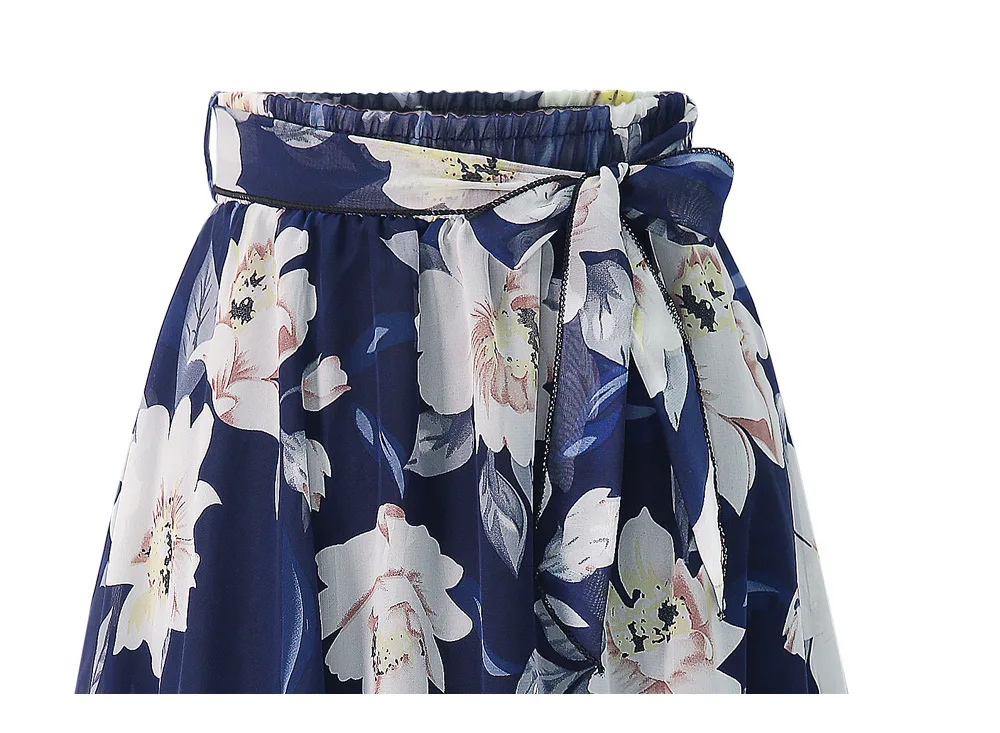 Plus size women's clothing 4XL5XL 2022 autumn new large swing skirt floral large swing chiffon skirt drape women's A-line skirt tennis skirt outfits