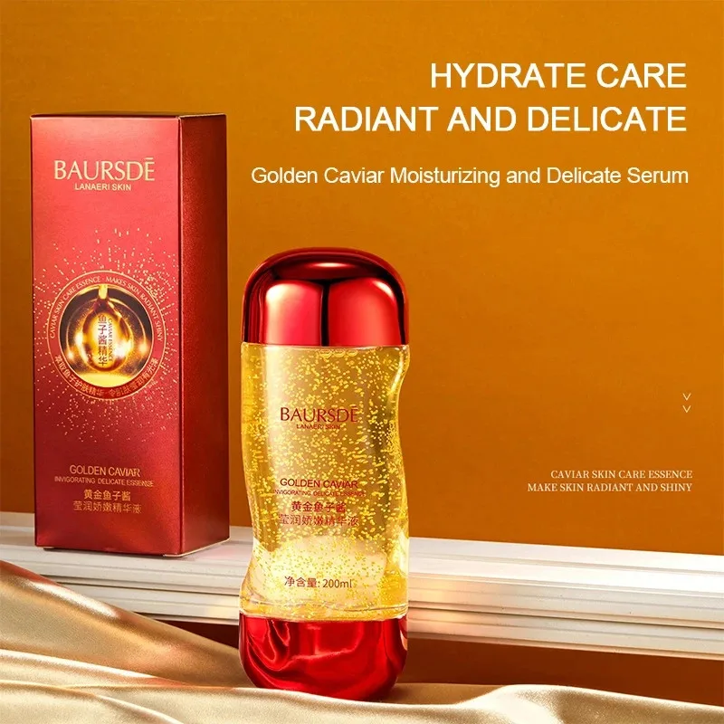 200mlGoldenCaviarEssenceMoisturizingBrighteningAntiAgingFacialLiftingSerumWhitening