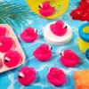 12/24 Pcs Flamingo Rubber Duckies Bulk Pink Flamingos Bath Toys Floating Squeak Flamingo Toy Seasonal Holiday Rubber Ducks for S 6