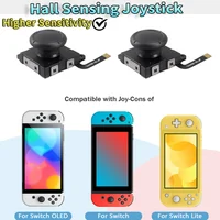 Hall Sensing Joystick No Drifting Hall Electromagnetic Stick Higher Sensitivity Hall Thumb Stick for Nintendo Switch/OLED/Lite