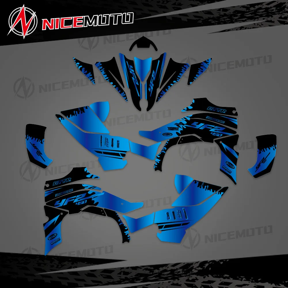 NICEMOTO Grapgics Background Decal Sticker Kit for YAMAHA YFZ450R 7YFZ 450R 450 R 2014-2022 2015 2016 2017 Decoration hlm style team graphics decal sticker deco for beta rr 2t 4t 125 200 250 300 350 390 430 450 2013 2017 2014 2015 2016 decoration