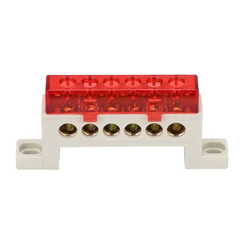 Zero wire terminal 3/4/5/6/7/10-Hole Distribution Box Terminal Block dustproof Ground Copper Bar Bridge type Busbar With cover - Image 5