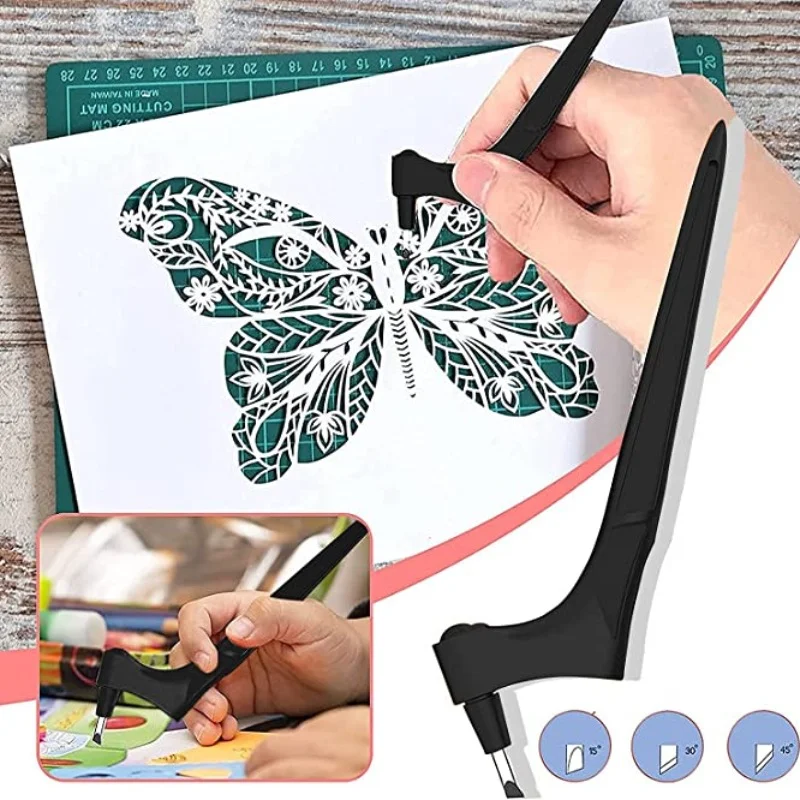 DIY Art and Craft Cutting Tools 360-Degree Rotating Blade Safety Paper Cutter 3 Replacement Blade Cutting Paper Window Making craft cutting tool,art knife,craft cutting blade