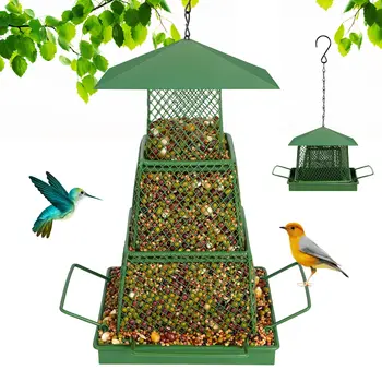 Bird Feeder for Outdoor, Squirrel Proof Metal Wild Bird Feeder Decoration for Hanging Outside Garden Yard 1