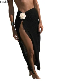 Vintage Swimsuit Women's Beach Vacation Long Skirts Sexy Bikini Cover Ups Holiday Bathing Suit Swimwear Summer 2-ways Wear Cover 1