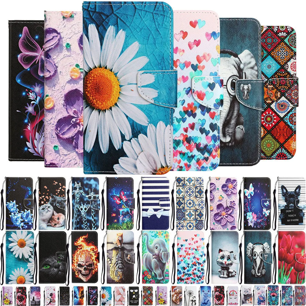 Custodia In Pelle Per Samsung Galaxy S23 Fe A25 A24 A34 A54 5G Flip Wallet Card Slot Holder Fashion Cartoon Painted Phone Book Cover