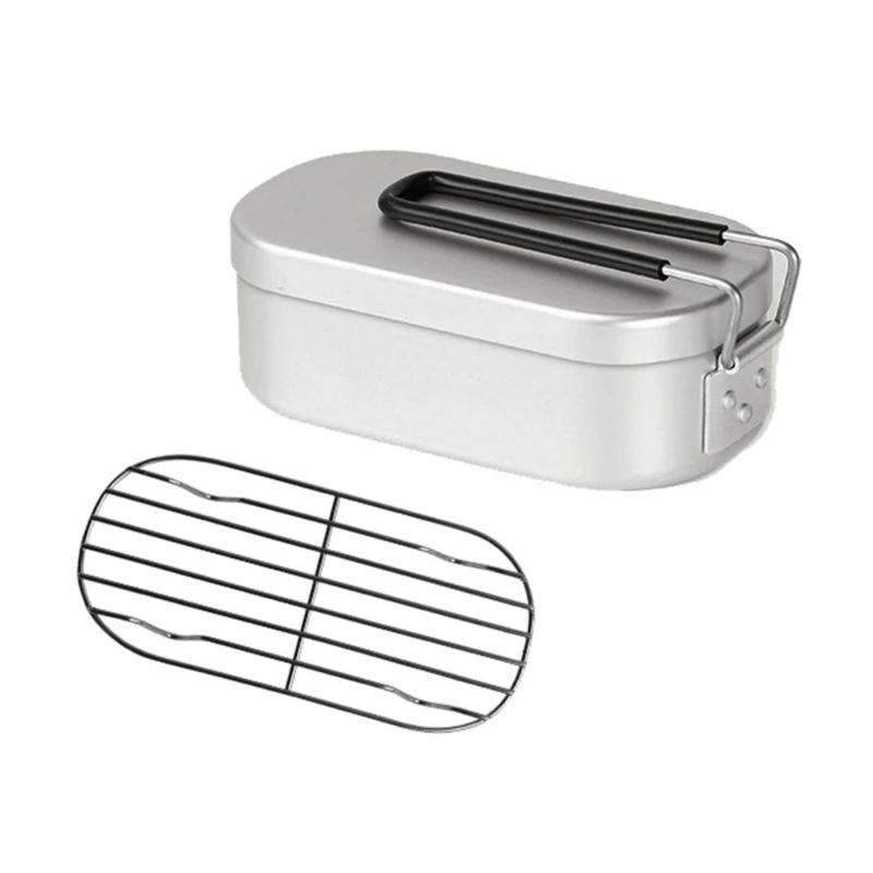 

Outdoor Insulated Lunch Box with Antiscald Handles Aluminium Lunchbox Durable