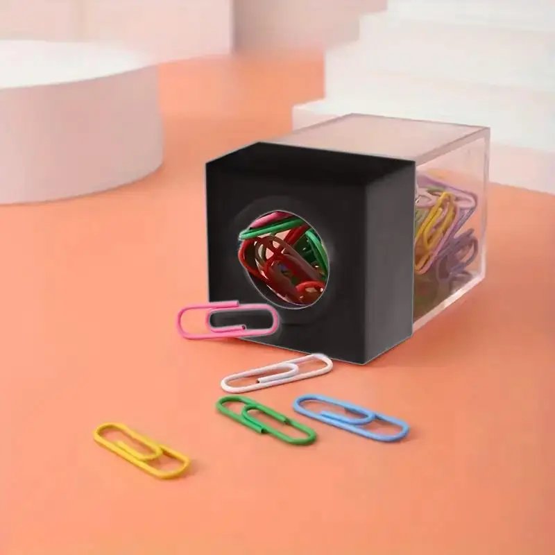 Acrylic Storage Box Paper Clip Durable Clear Magnetic Paper Clip Dispenser Metal Pin Organizer