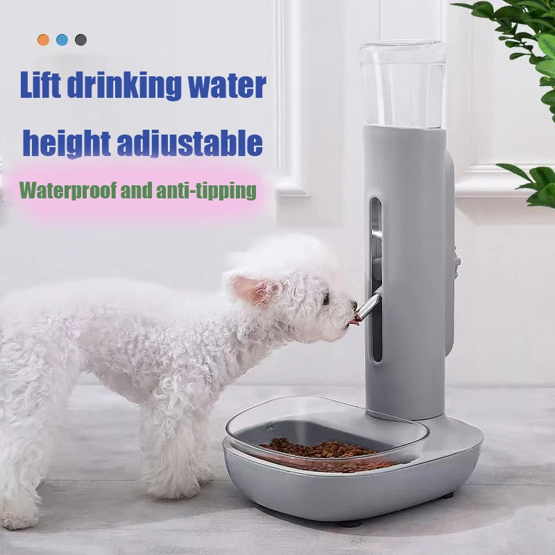 

Cat Automatic Drinking Fountain Pet Bowl Kettle Dog Feeder Can Be Raised And Lowered Without Wet Mouth Hanging Animal Food Rack