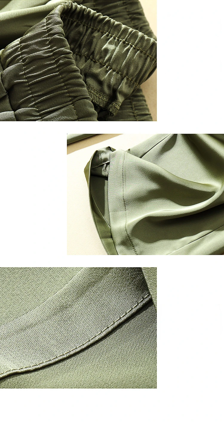 Acetate Silk Satin Straight-leg Pants Women's Summer Triacetate Silk Wide-leg Pants High Waist Drape Silk Smooth Long Pants