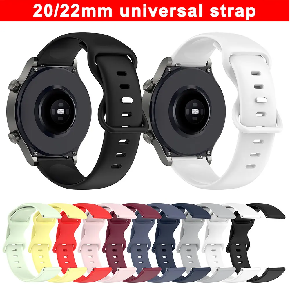 

20/22mm Silicone Strap For Samsung Galaxy Watch 3 4 Classic Band Bracelet Smartwatch Watchband Accessories Huawei GT2 PRO 46mm