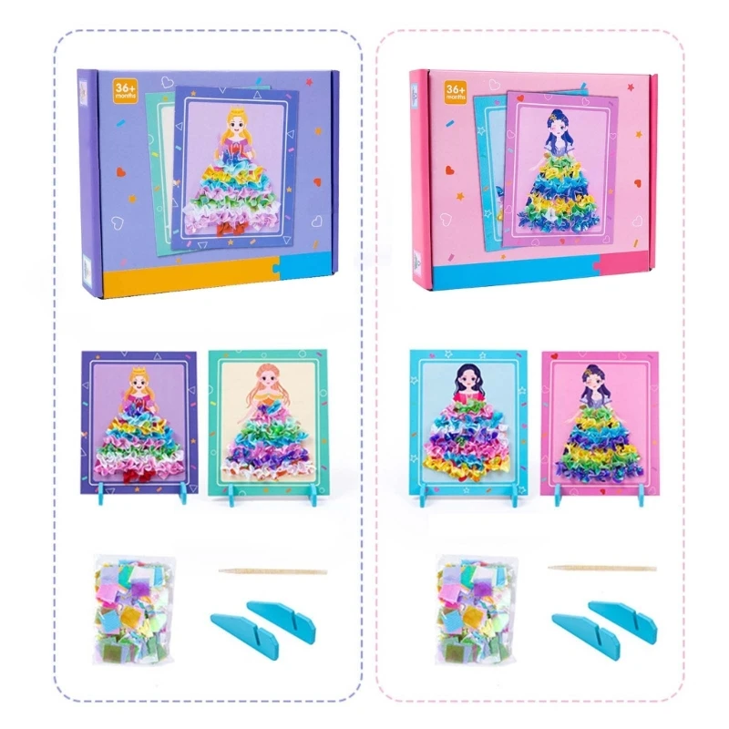 

DIY Princess Costume Sticker Activity Hundred Change Dress Educational Toy