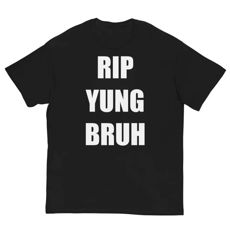 

Забавная футболка RIP YUNG BRUH с Рип Трейси и сердцем, футболка с рисунком Пепа и рапера, взрослые футболки с вырезом под горло