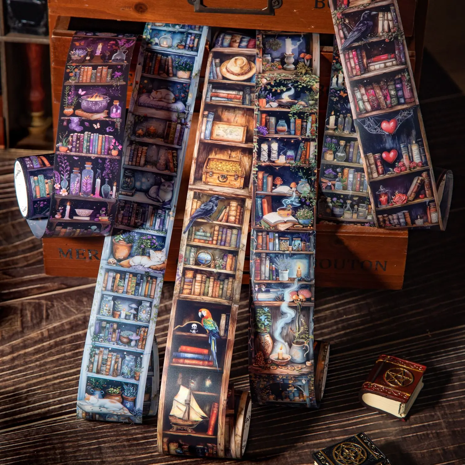 ジャンクジャーナル資材テープ　1個 1 ピース/1 ロット装飾粘着テープマジック本棚ジャンクジャーナル DIY