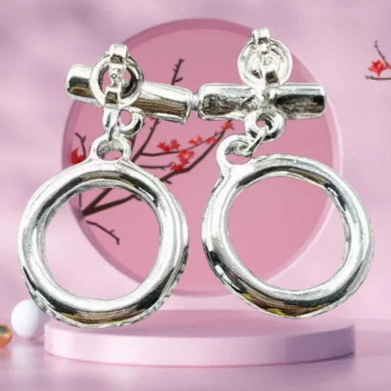 Elegant Silver Charm Earrings – Stylish Women's Jewelry Gift