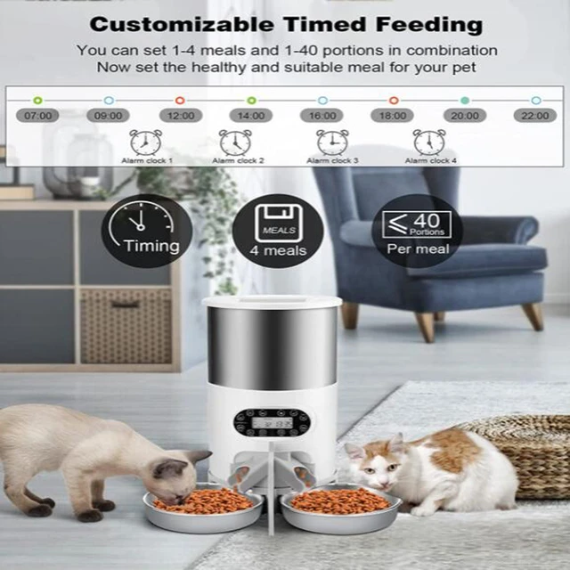Robeco-Alimentador automático para gatos con cámara, dispensador de comida  para gatos, grabadora de voz inteligente para mascotas, Control remoto,  Alimentador automático para perros y gatos - AliExpress