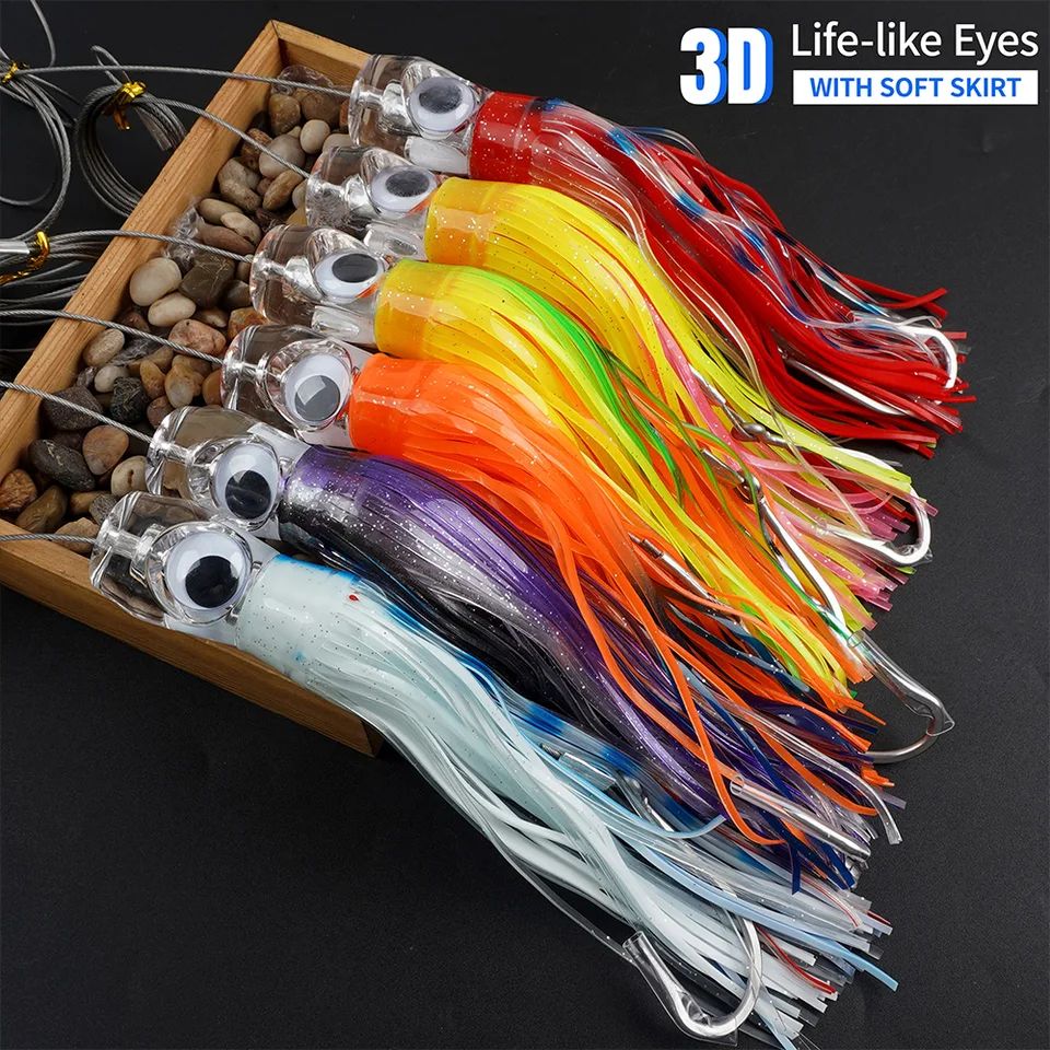 Leurres De Traîne Haute Vitesse – Tête Plombée Jupe Poulpe – Wahoo – 16,5cm – 55g