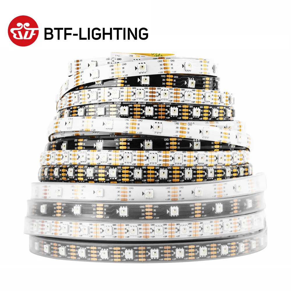 72leds/96leds/m WS2815 DC12V addressable full color RGB 5050 LED strip;IP20/IP65/IP67/BLACK  PCB - AliExpress