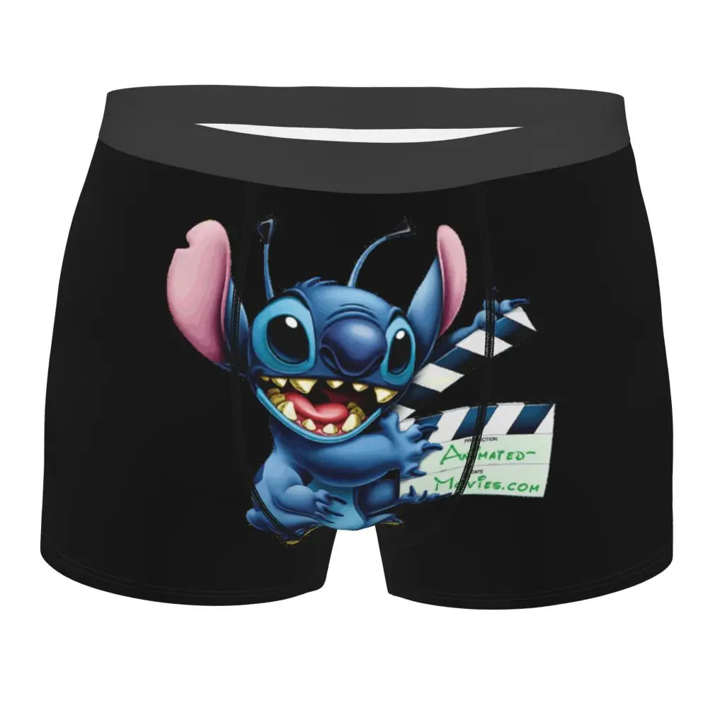 Custom Stitch Lion Cute Boxers Shorts Men's Disney Movie Briefs Underwear Fashion Underpants