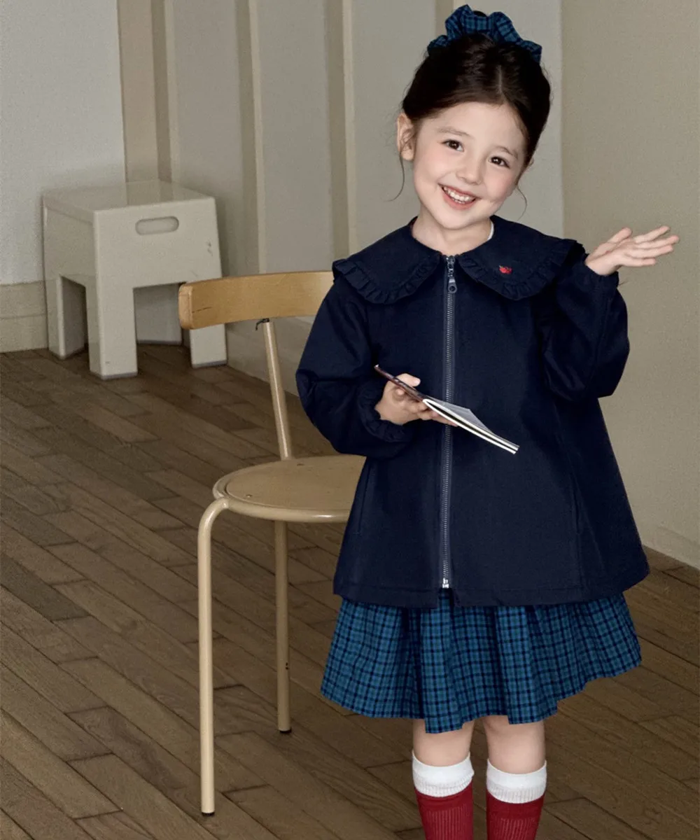 봄철 여아 반바지 아동복 여아옷 대학 스타일 파란색과 빨간색 체크무늬 달콤한 여아 짧은 치마