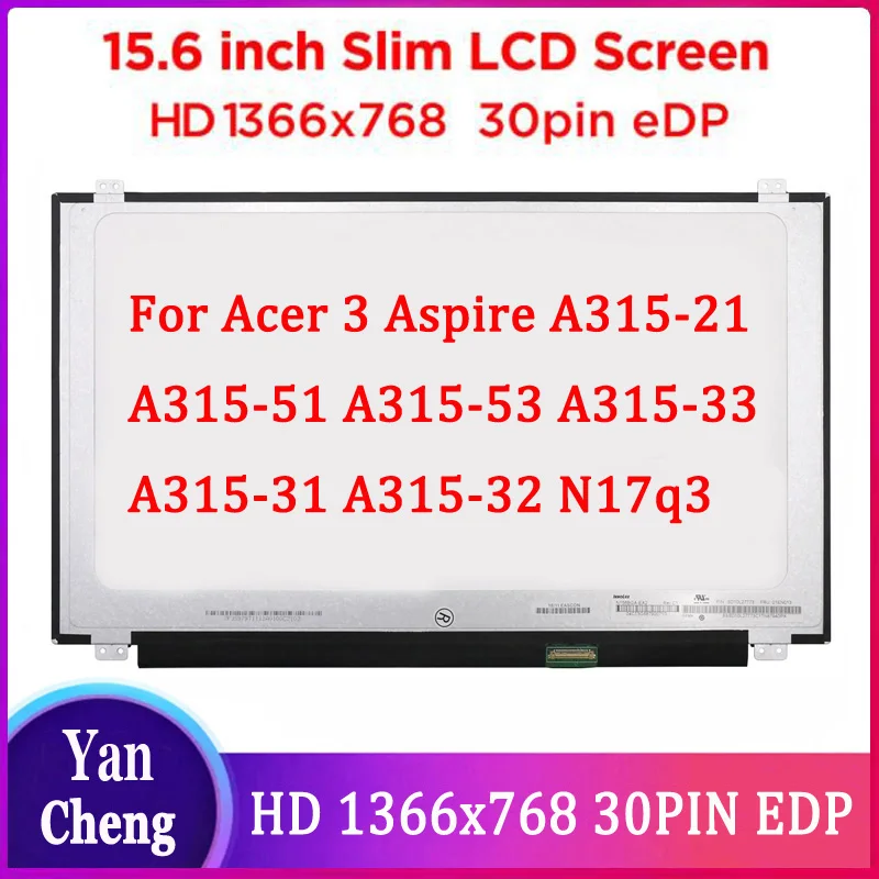Matriz Original do Portátil Fhd para Acer Aspire A31521 A31551 A315-53 A31533 A315-31 A315-32 N17q3 Tela Lcd 30 Pinos Painel Novo