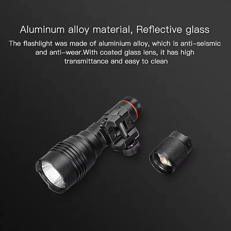Aluminum LED Tactical Flashlight for Hunting with Remote Switch