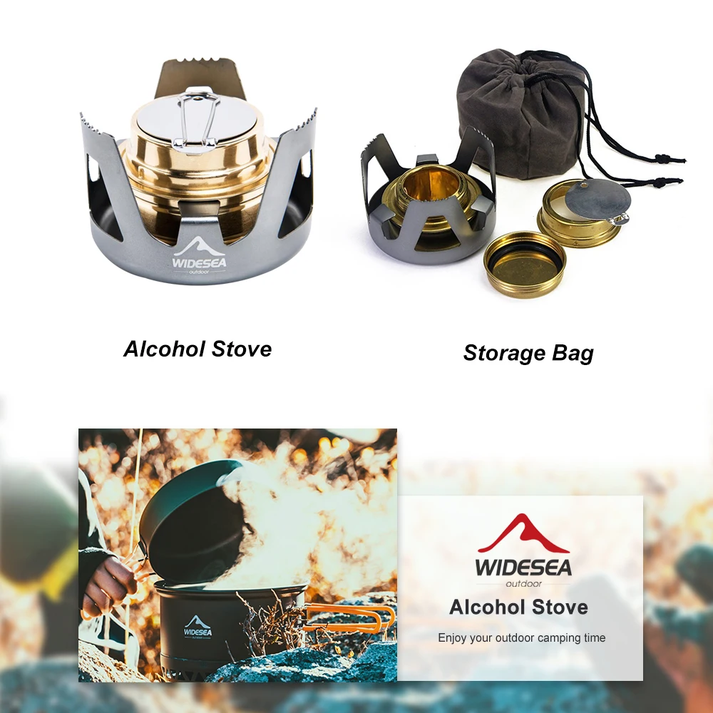 Camping Stove Gas Stove Outdoor Picnic Stove Mini Ultra-light Spirit Combustor Alcohol Stove Camping Furnace Portable Folding