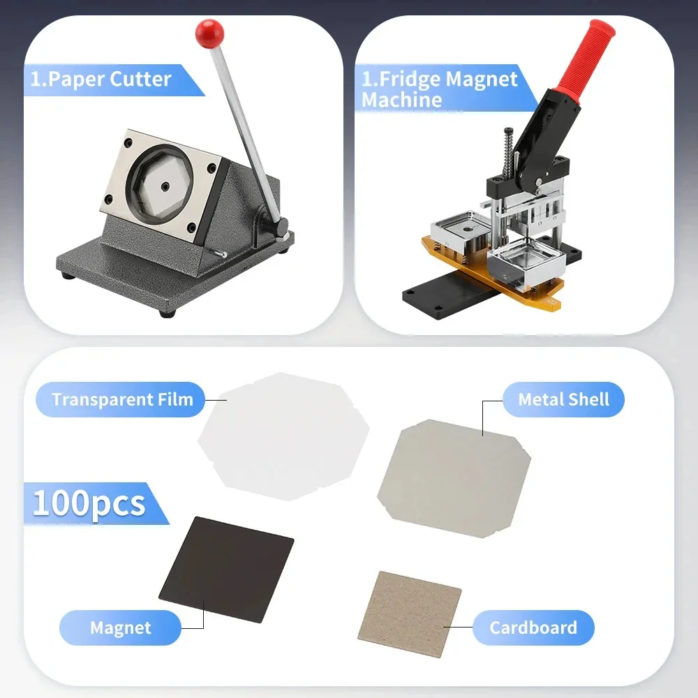 50*50mm Square Refrigerator Sticker Press Making Machine Magnetic Material Patch Fridge Magnet With Paper Cutter Pumps Parts