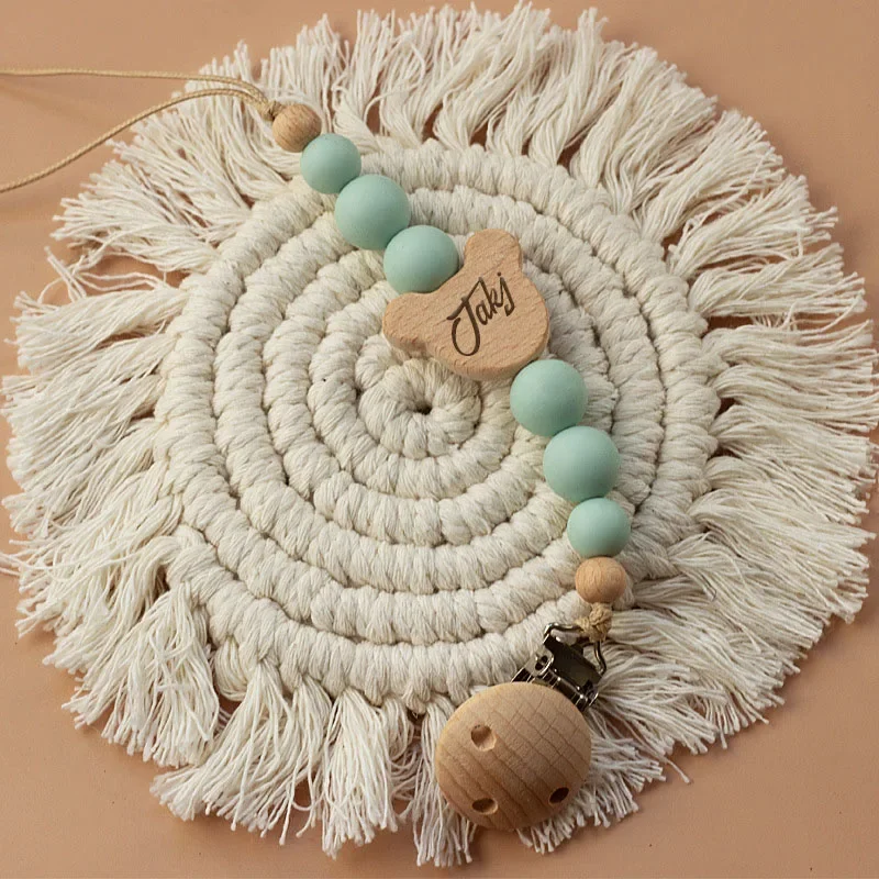 2-teiliges Set mit individuellem Namen, Babymütze und Schnullerclip, verstellbarer Sonnenhut aus Bio-Baumwolle für Unisex-Kinderzimmer-Ausflugszubehör – Detail 29
