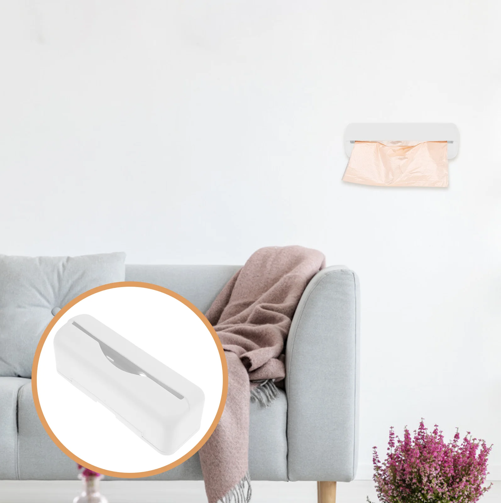 

Plastic Bag Holder Wall Mount Trash Bag Dispenser Roll Holder Kitchen Grocery Bags Storage
