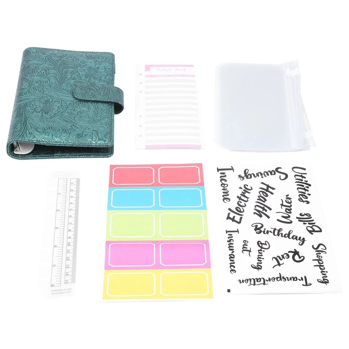 

A6 Money Budget Ring Binder-Saving Wallet Organiser Binder with Pockets,Cash Stuffing Budget Wallet Planner Binder A