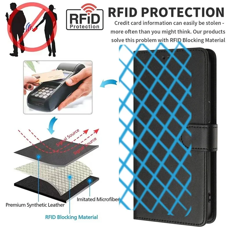 Leather Anti-Theft Wallet Case for Motorola Moto G Series