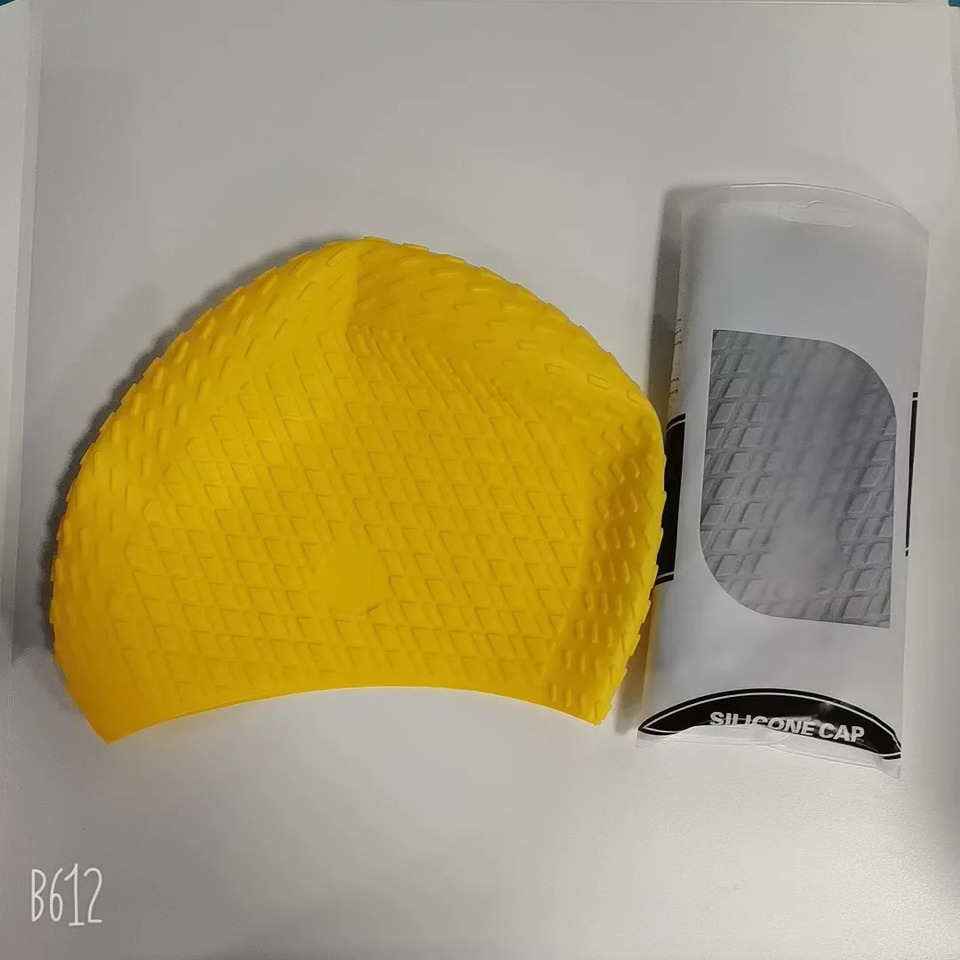 Swimming Cap Silicone Waterproof Solid Color Head Guards Ears 5