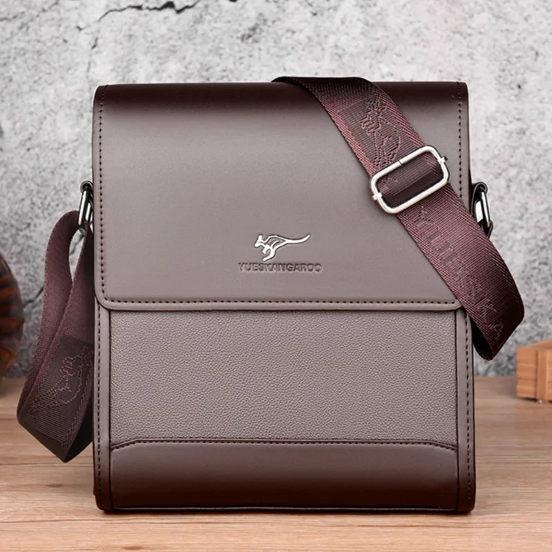 Business Leather Men's Shoulder Bag High Capacity Luxury Messenger Bag Vintage Waterproof Male Crossbody Ipad Bag
