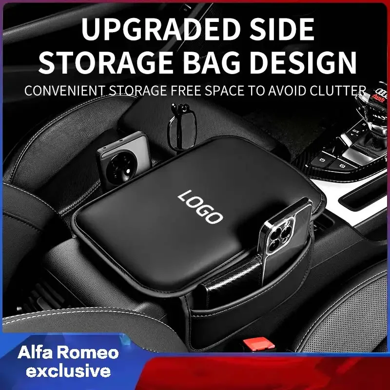 Seggiolino Auto Bracciolo Scatola Di Protezione Cuscino Scatola Di Immagazzinaggio Pad Di Copertura Per Alfa Romeo Giulia Stelvio Giulietta 156 159 14