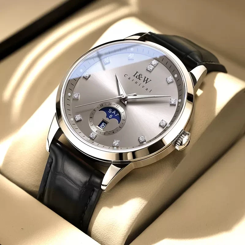 

Carnival High-end IW Series Top Brand Men's MIYOTA Movement Mechanical Watch for Men Sapphire Glass Leather Waterproof Watches