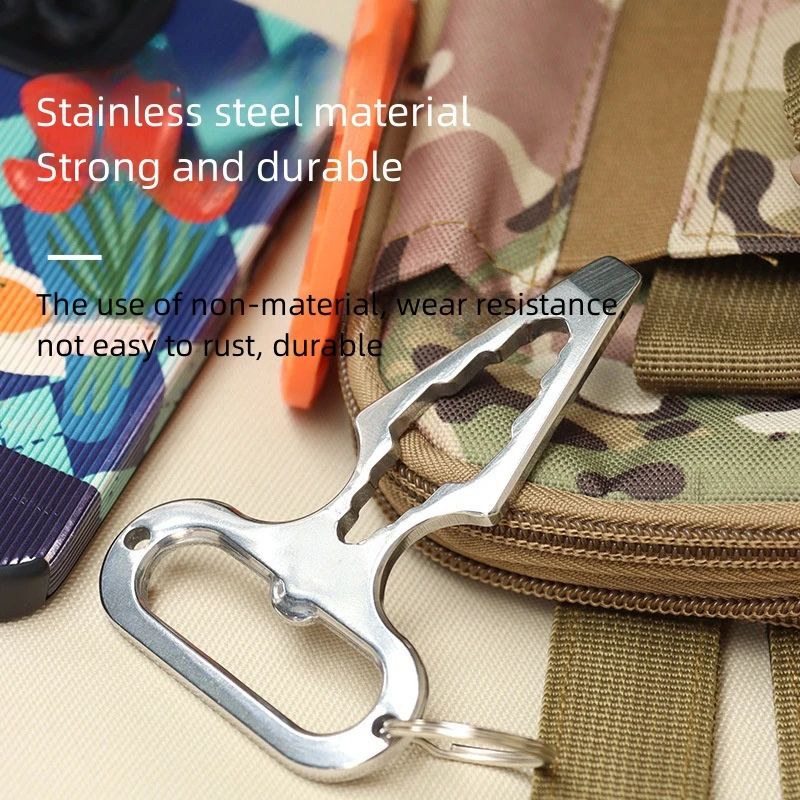 

Stainless Steel EDC Self-Defense Pointed Wrench For Outdoor Camping Multifunctional Tool Portable Bottle Opener Buckle