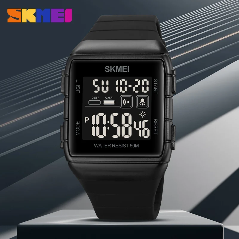SKMEI 1960 Military Digital Watch for Men Sport Calendar Countdown Waterproof Wristwatch Mens Shockproof Clock 1560 Reloj Hombre 5
