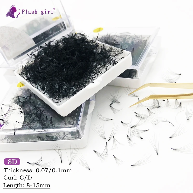 

Russia volumelashes Short Stem Premade fans 1000 Fans in one box 8D Russia curl C D Bulk Lashes Pre Made fans Lashes Eyelash