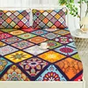 Fashion Bohemian Plaid Printed Fitted Sheet Soft Comfortable Bedding Set For Bedroom Guest Room (1* Fitted Sheet+2*Pillowcases) 1