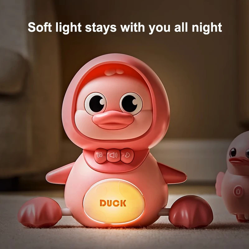 Cute Baby Learns To Crawl Electric Swinging Duck with Sound, Light and Music, Magnetic Baby Soothing Electric Duck Toy Gift 3