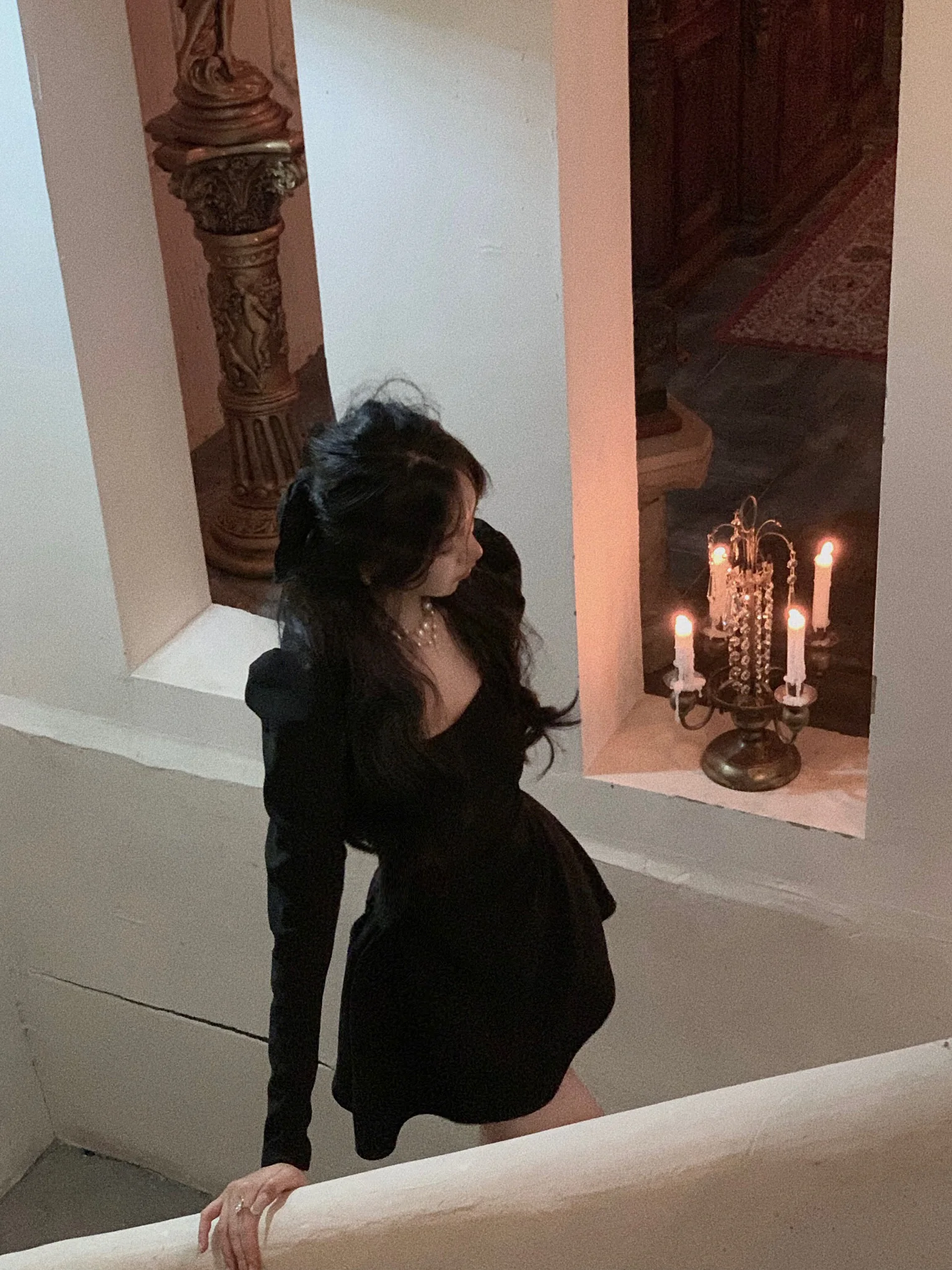 Spring New Elegant Square Collar Midi Party Dresses for Women Long Sleeve Black White Slim Vestidos Female High Waist Clothes