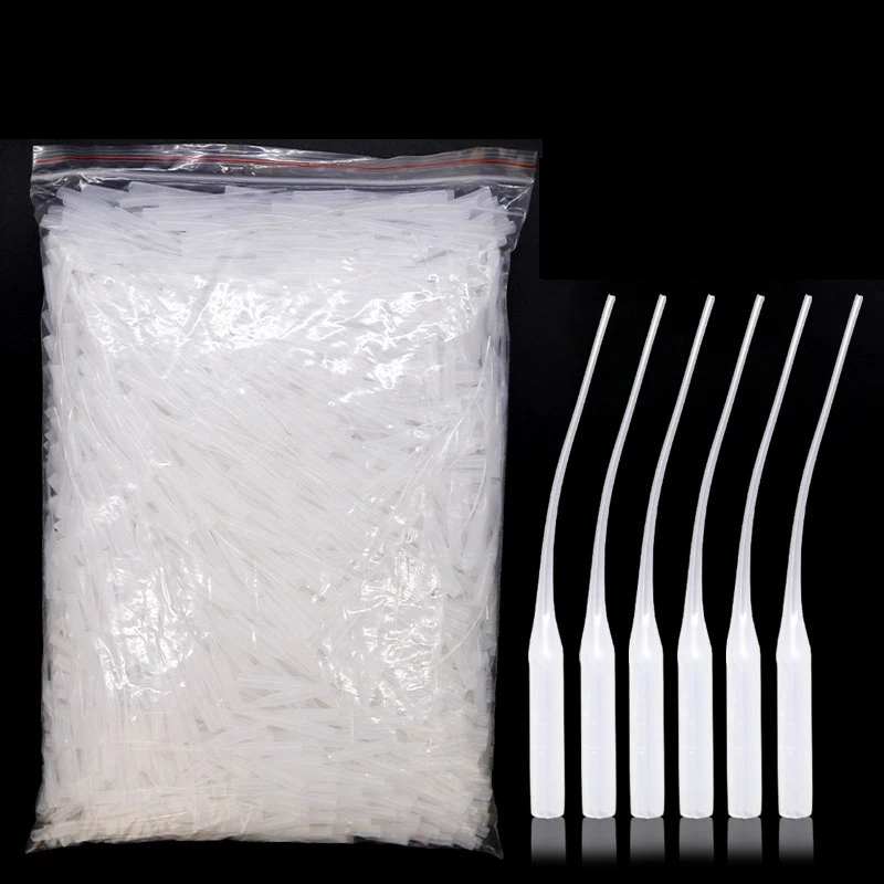 Glue Dropper Plastic Glue Bottle Tips Extender Precision Applicator Dropping Tube Nozzle For Crafting Lab 100Pcs