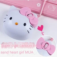 Sanrio Hello Kitty USB Wired Gaming Mouse Cute Mute Optical Computer Mouse New Anime Gamer Mice for Desktop PC Laptop Notebook 2