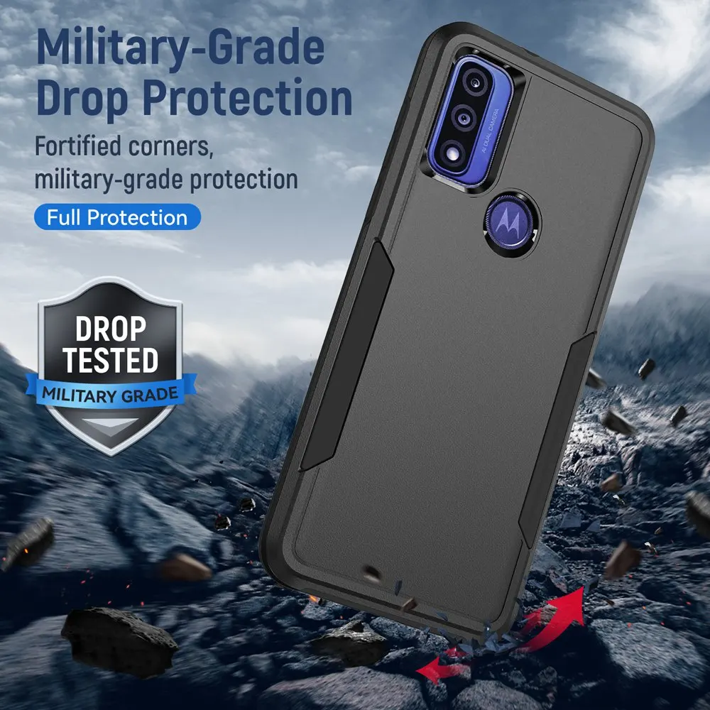Shockproof Hybrid Dual Layer Hard Phone Case with Screen Protector