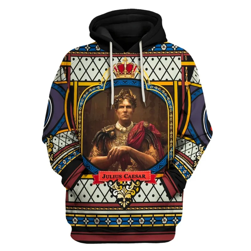 thumbnail image 1 of Sudadera con capucha y estampado 3D de caballero medieval antiguo para hombre, ropa informal, sudadera de manga larga, sudadera con capucha, ropa para niños, 1 of 5