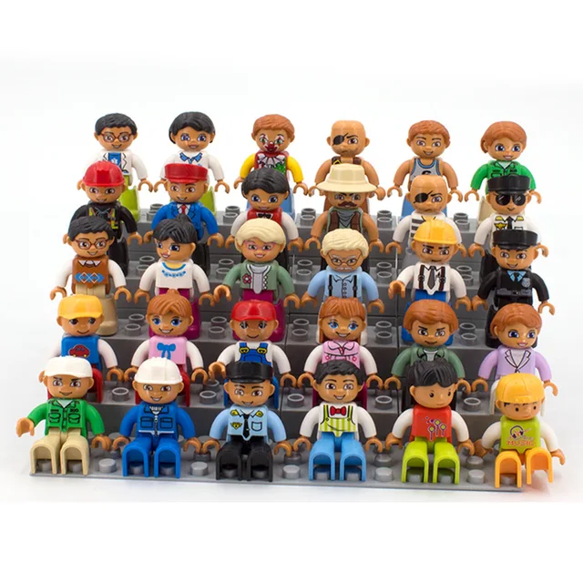 Big Size Action Figures City Princess Policemen Family Building Block Doll Character Accessory Toys Assembly Children Kids Gift 6