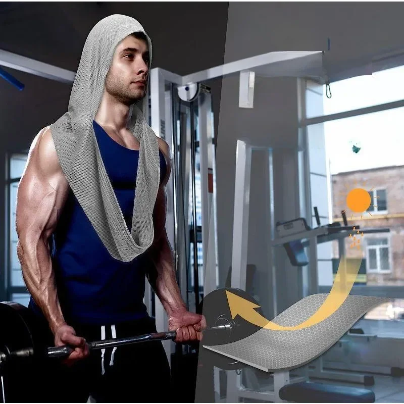 Cooling Hoodie Towel Stay Cool Comfortable Versatile Neck Wrap Scarf Head Soft Lightweight Hooded Cloth for Sports Outdoor 2