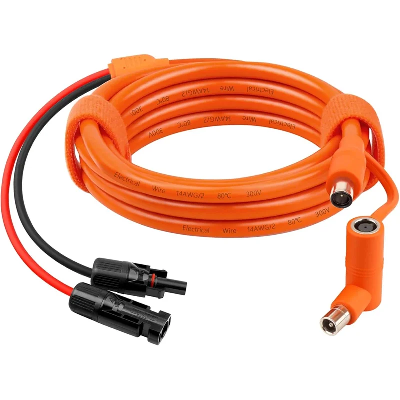 Cavo solare a DC 8 mm con adattatore DC 7909 to 8020, cavo di ricarica solare da 14 AWG, compatibile con Jackery Explorer 240/1000/2000 Pro Plus Bluetti EB70/EB3A/AC200MAX Anker 535/555 Powerstation