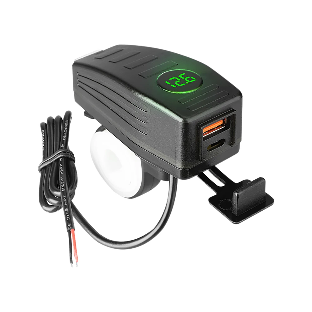 

New Motorcycle Power Adapter Modification Accessories Type-C Car Charger Mobile Phone Socket USB Charger Voltmeter 12V-5V Supply